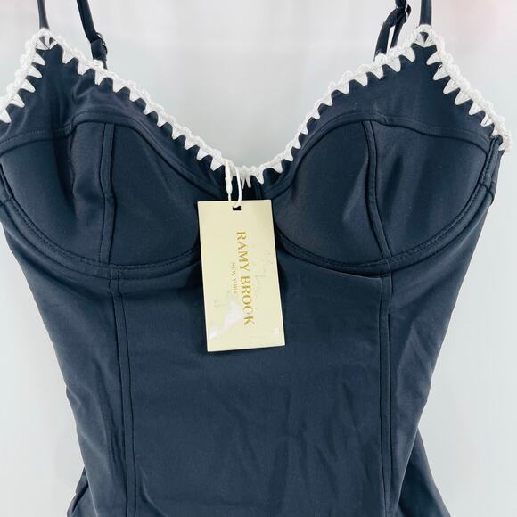RAMY BROOK Addisyn Swimsuit Size Extra Small One Piece NWT Black White Designer - Picture 12 of 16